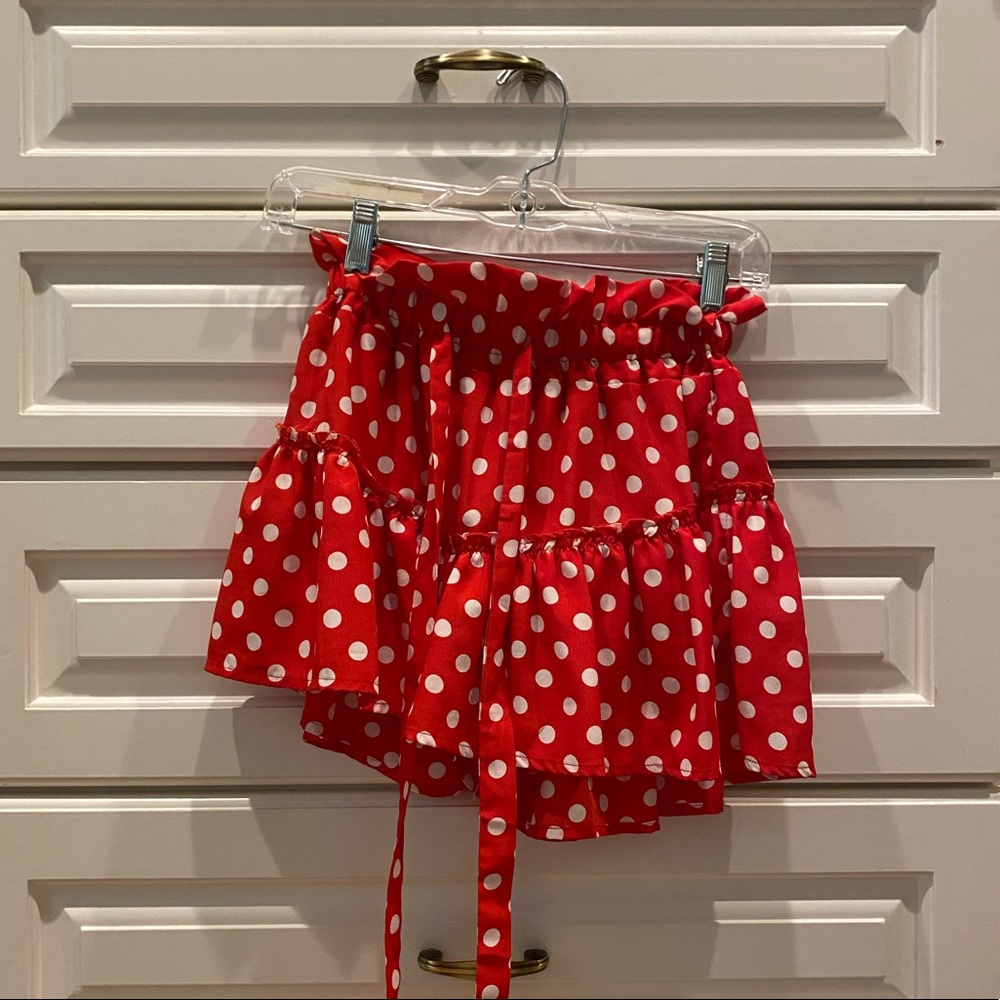 Skylar + Madison Red and White Polka Dot Skort